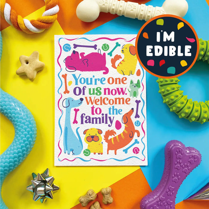 "Welcome to the Family" Chicken Flavoured Edible Card for Dogs