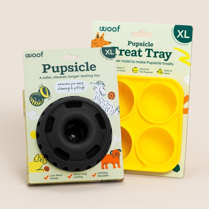 Superchewer Black Pupsicle Enrichment & Durable Treat Dispenser Toy for Dogs