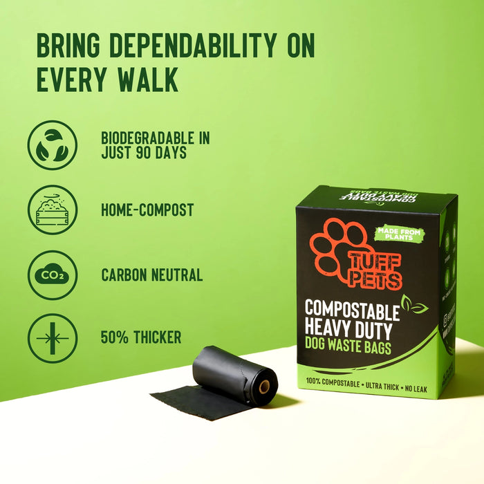 Compostable Duty Biodegradable Dog Poop Bags with Handles