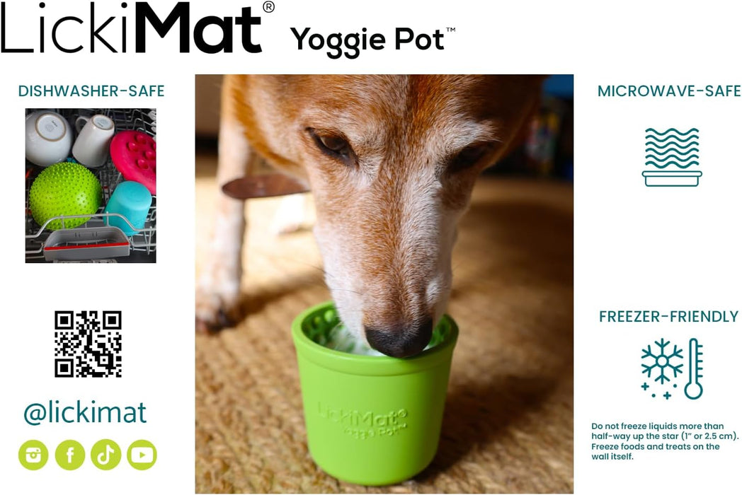 Yoggie Pot Lick Bowl, Slow Feeder & Treat Dispenser for Dogs