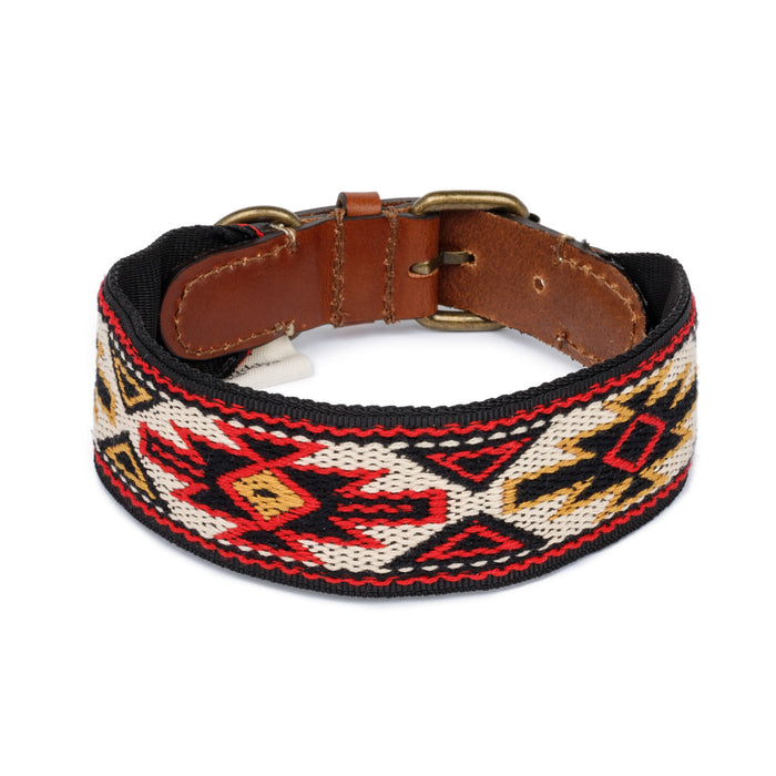 Peyote Red Handcrafted Dog Collar