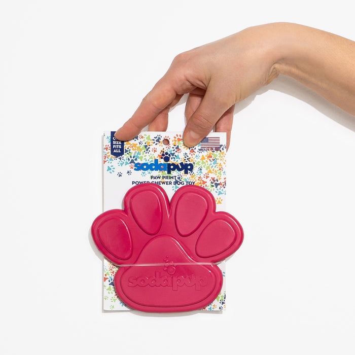 Pink Paw Print Nylon Dog Chew Toy - Medium/Large