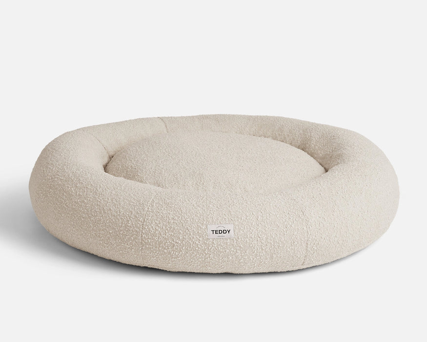 White Boucle Fabric Cloud Bed for Dogs - S/M/L