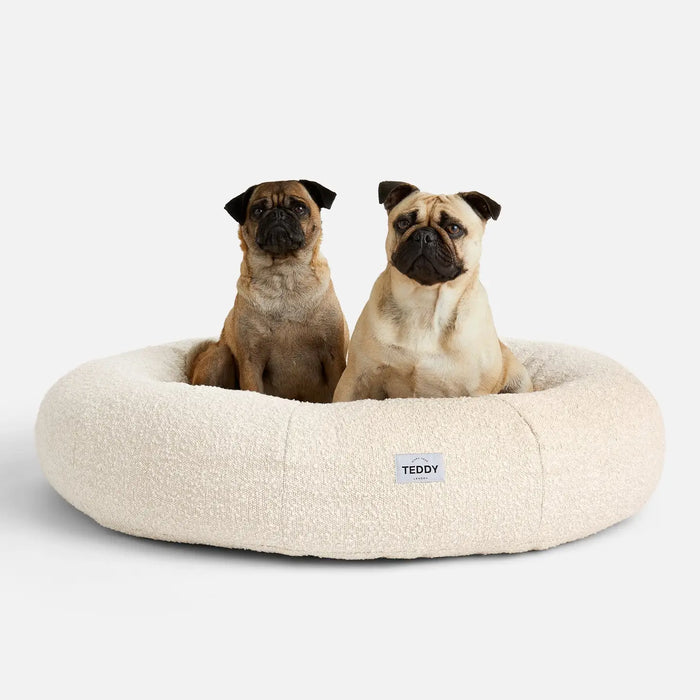 White Boucle Fabric Cloud Bed for Dogs - S/M/L