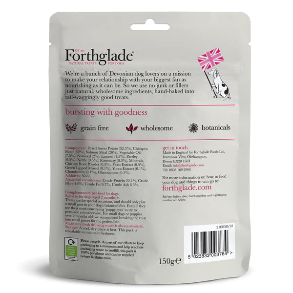 Forthglade Grain-Free Dog Treats With Salmon for Joints and Bones - 150g (Date 7/2024)