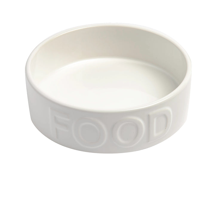 "Food" Classic White Dog Bowl