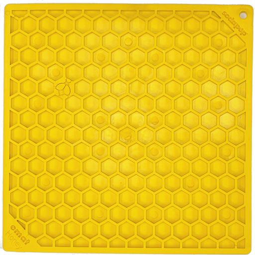 Yellow Honeycomb patterned licking mat by Sodapup
