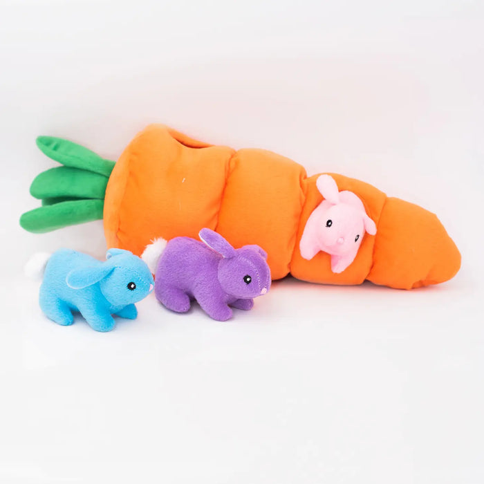 Easter Carrot with Bunnies Burrow, Soft Dog Toy