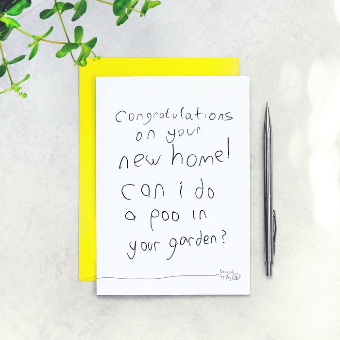 Can I Do A Poo In Your Garden - Funny New Home Dog Card