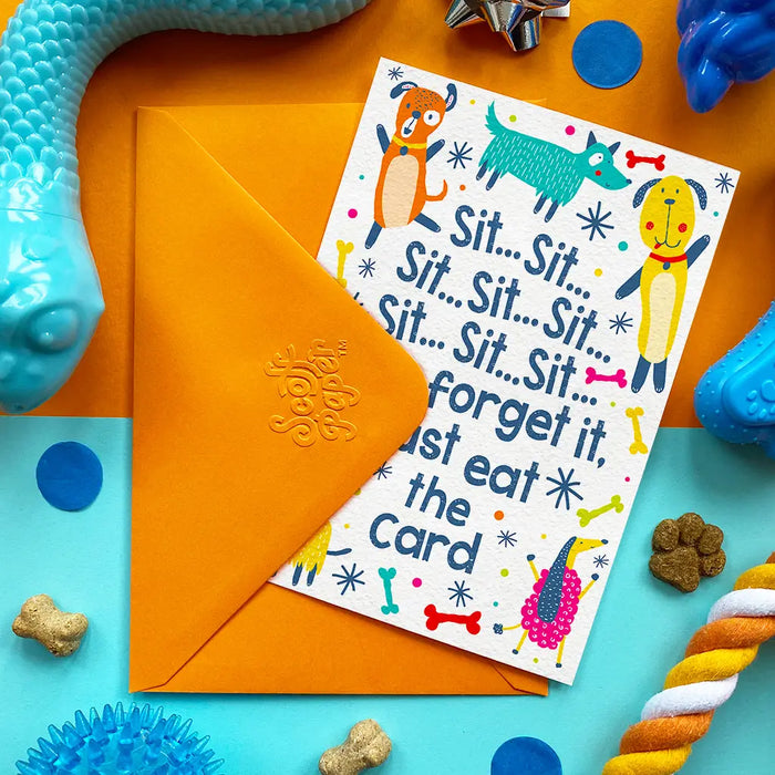 "Sit Sit Sit ... Oh Forget It" Chicken Flavoured Edible Card for Dogs