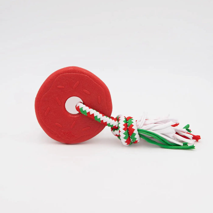 Christmas Doughnut Zippytuff Teetherz Dog Chew Rope Toy