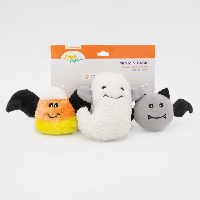 Halloween Ghost and Bats Miniz "Flying Frights" 3-Pack Dog Toys