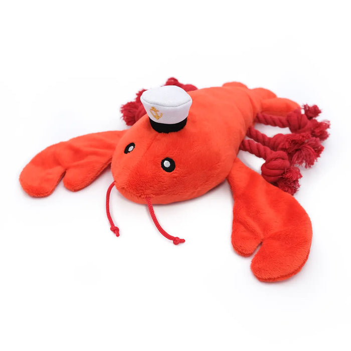 Luca the Lobster "Playful Pal" Squeaky, Crinkly, Soft Rope Toy for Dogs