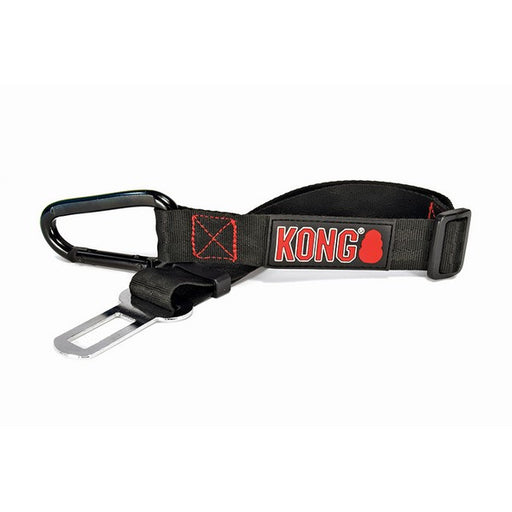 Black car seat belt with KONG logo on a white background