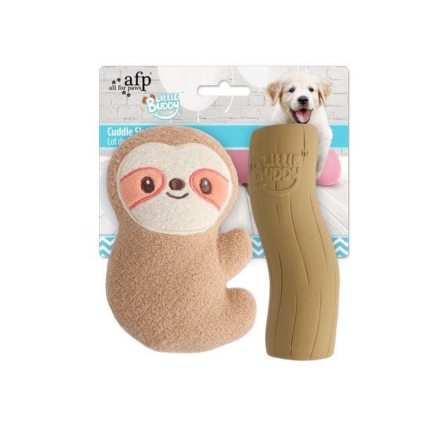 All For Paws Little Buddy Cuddle Sloth Puppy Gift Toys - 2pk
