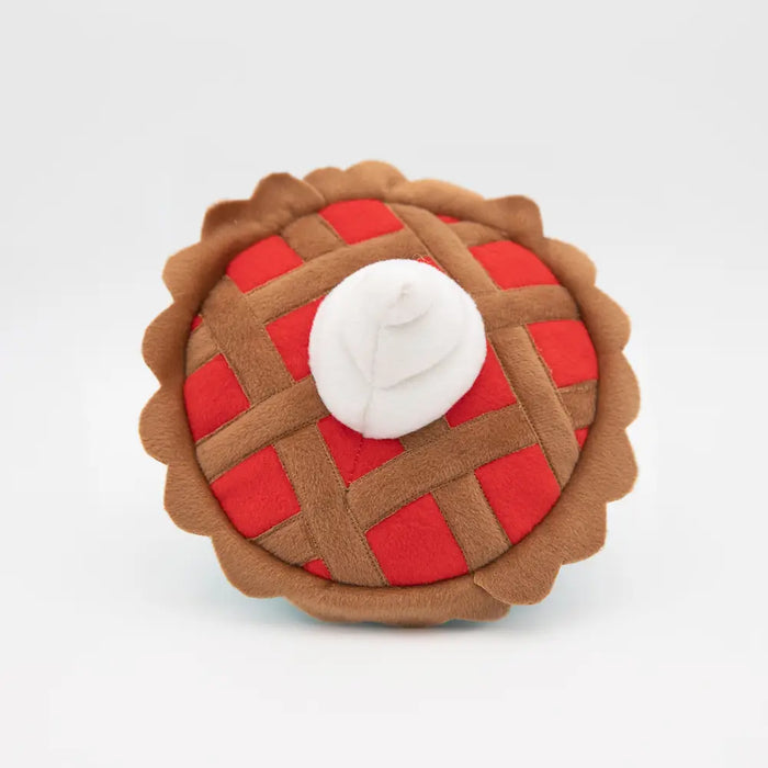 Festive Christmas Cherry Pie Soft Squeaky Dog Toy