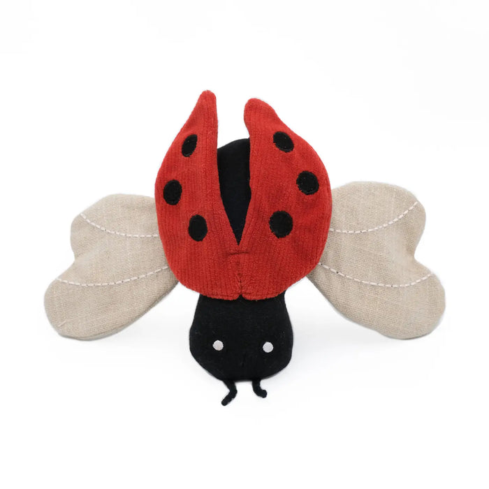 "Ecozippy" Ladybug Corduroy Critter Dog Toy