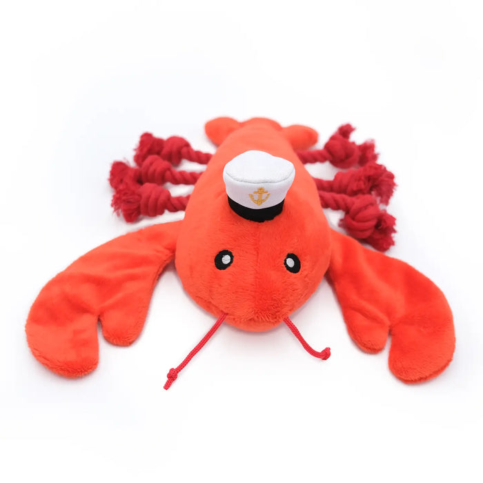 Luca the Lobster "Playful Pal" Squeaky, Crinkly, Soft Rope Toy for Dogs