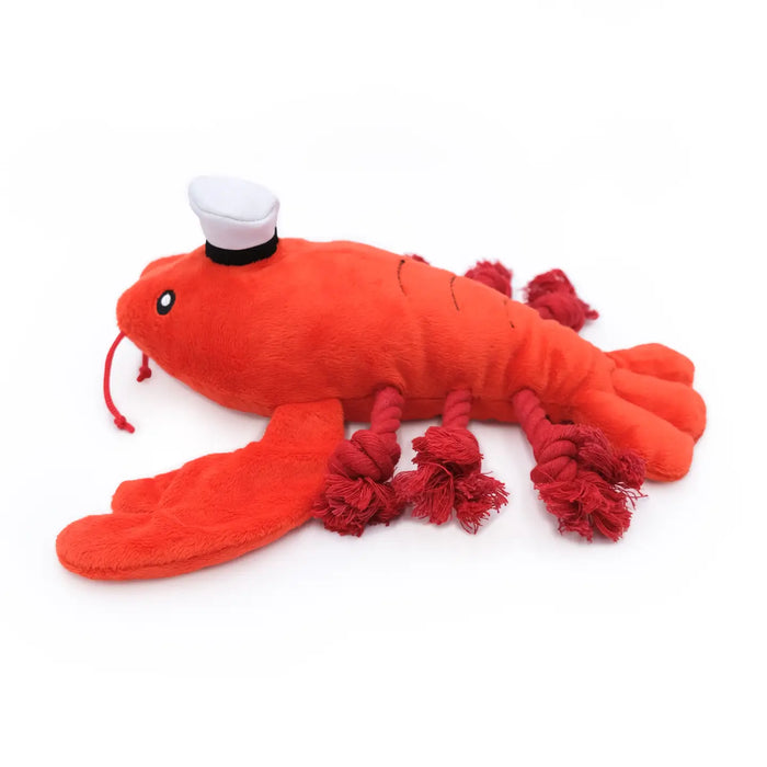 Luca the Lobster "Playful Pal" Squeaky, Crinkly, Soft Rope Toy for Dogs