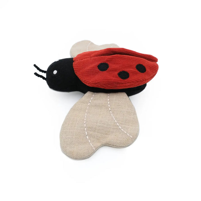 "Ecozippy" Ladybug Corduroy Critter Dog Toy