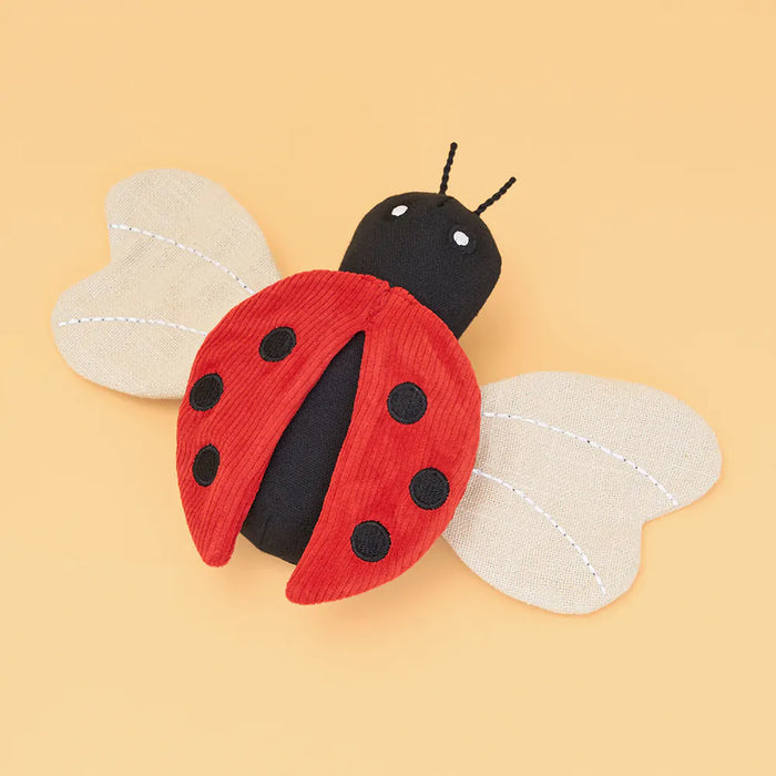 "Ecozippy" Ladybug Corduroy Critter Dog Toy