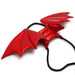 Red dragon wings with a black body band on a white background