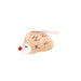 Plush toy shaped like a hedgehog with a red nose on a white background