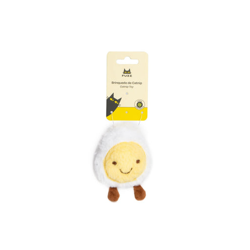 Catnip toy with a smiley face on a white background