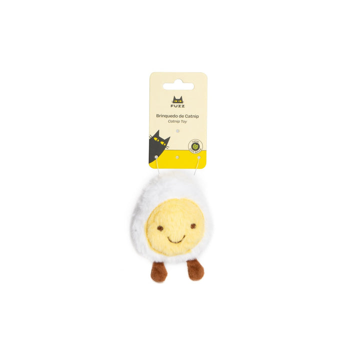 Catnip toy with a smiley face on a white background