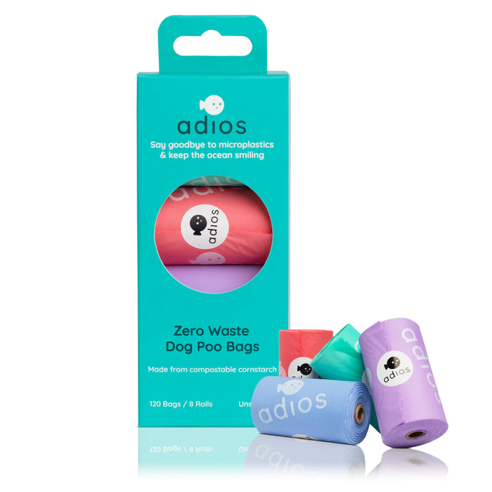 Adios Plastic Compostable Dog Poo Bags - Rainbow