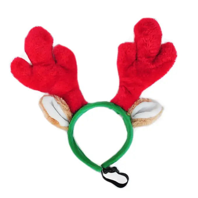 Christmas Reindeer Antler Adjustable Headband for Small Dogs