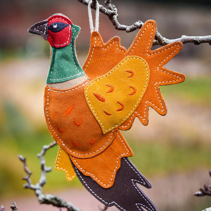 Aurora Paws Suede Eco Dog Toy - Bracken the Pheasant