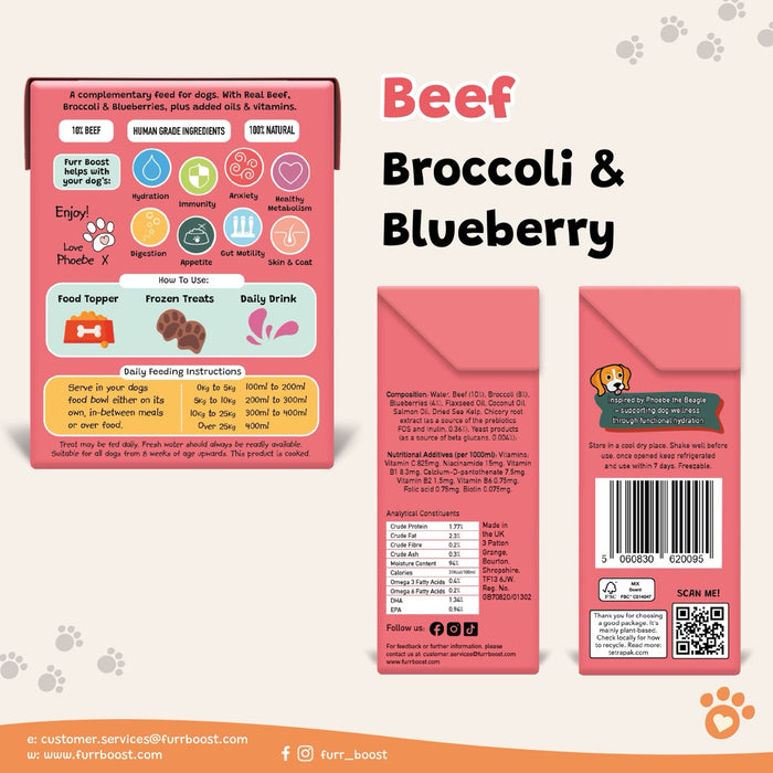 Furr Boost Beef, Broccoli & Blueberry - 400ml