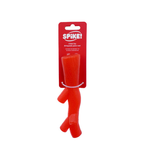 Red dog chew toy on a white background with 'Spike!' packaging.