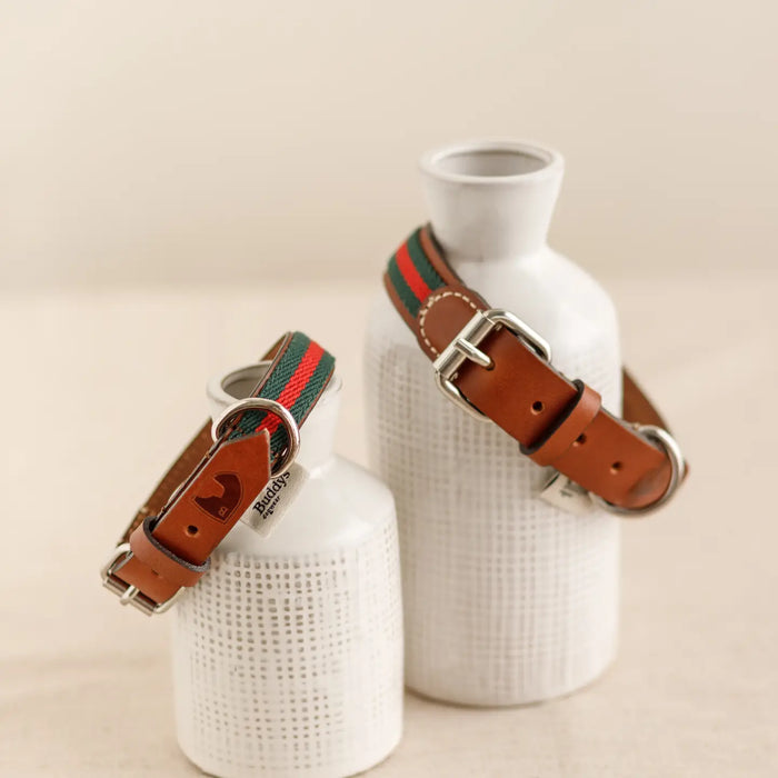 Buddys Dogwear Baseball Green Dog Collar