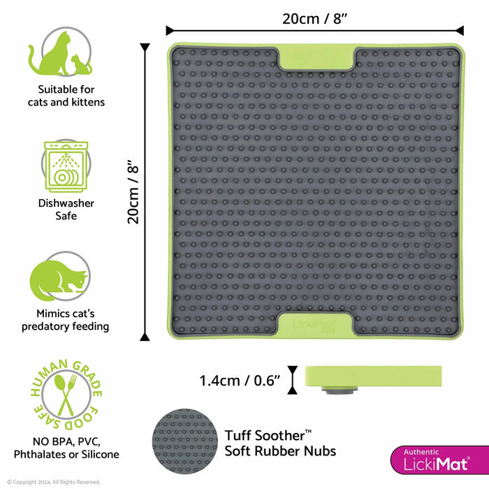 LickiMat TUFF Soother Cat Lick Mat - Green
