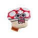 Plush mushroom toy with a Wilson tag on a white background