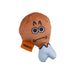 Plush toy resembling a fried chicken leg with a visible brand tag on a white background