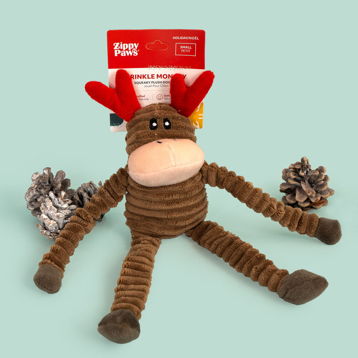 Soft Crinkly Dog Toy - Small Reindeer