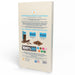The back panel of a beige J&J Premium Advent Calendar box, displaying product information, ingredients, and branding for J&J Pet Health.