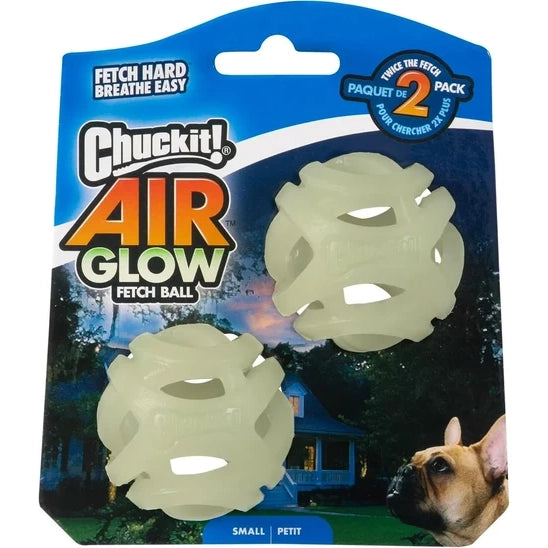 Chuckit! Max Air Glow in the Dark Dog Ball - Small 2 Pack