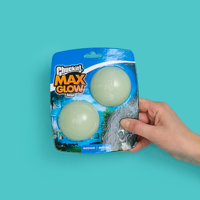 Chuckit! Max Glow in the Dark Balls for Dogs Medium 2 Pack