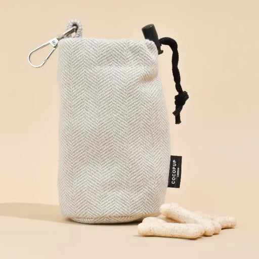 Teed brown pouch with treats