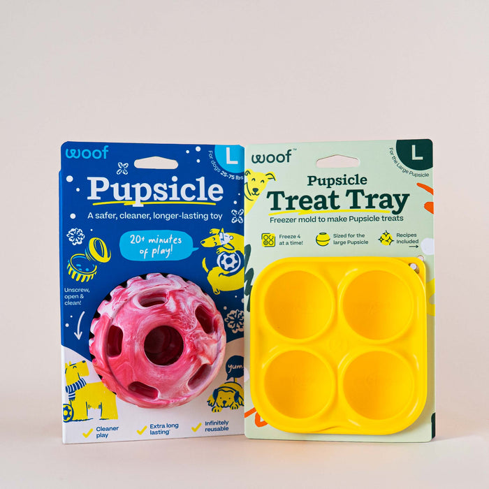 PRE-ORDER: Woof Candycane Red Pupsicle Toy + Treat Tray Combo