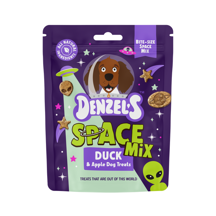 Denzel's NEW! Bites - Space Mix Duck & Apple Dog Treats - 90g