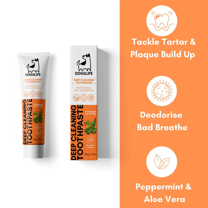 DogsLife Natural Dog Toothpaste - Peppermint & Aloe Vera
