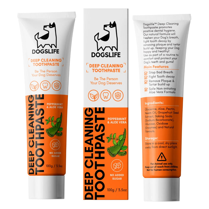DogsLife Natural Dog Toothpaste - Peppermint & Aloe Vera