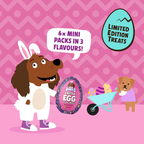 Denzel's Giant Easter Egg Dog Gift - 6 bags of 3 Flavours