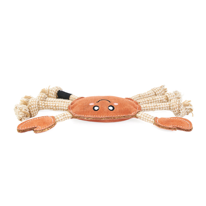 Ecozippy Suede and Rope Buddies - Crab Dog Toy