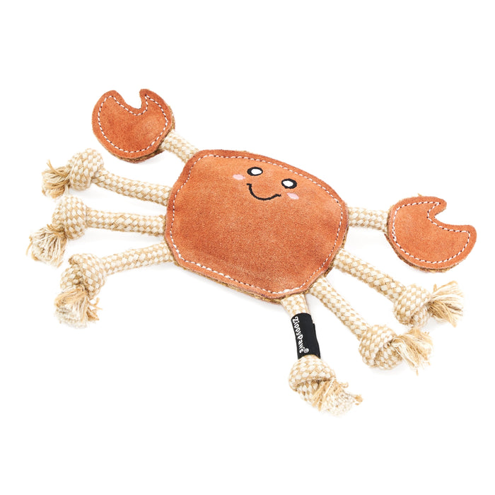 Ecozippy Suede and Rope Buddies - Crab Dog Toy